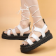 2021 New Summer Martens Women Shoes For Comfy Soft Women Sandals Thick Ladies Sandals Genuine Leather Sandals Large Size 35-44