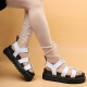 2021 New Summer Martens Women Shoes For Comfy Soft Women Sandals Thick Ladies Sandals Genuine Leather Sandals Large Size 35-44