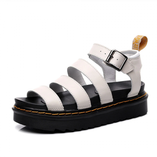 2021 New Summer Martens Women Shoes For Comfy Soft Women Sandals Thick Ladies Sandals Genuine Leather Sandals Large Size 35-44